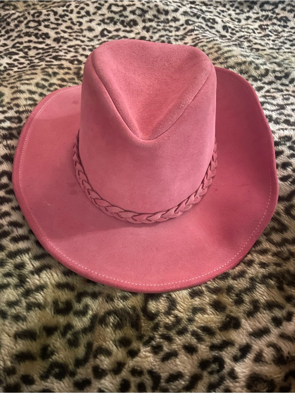 Henschel Pink Genuine Suede Leather Western Cowboy Hat M USA